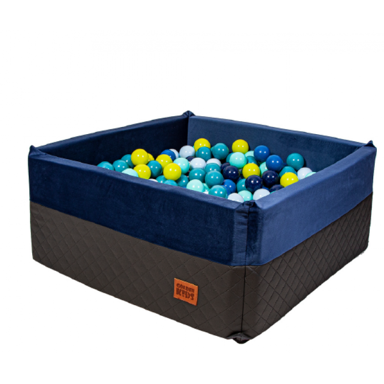 Suchý bazén Golden kids Eco-Velvet 120 cm - grafitovo-modrý +500 loptičiek Suchý bazén Golden kids Eco-Velvet 120 cm - grafitovo-modrý +500 loptičiek